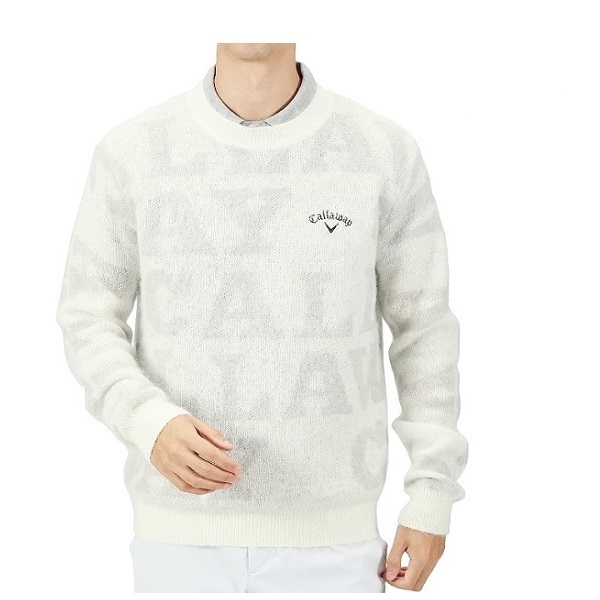 キャロウェイ メンズ ゴルフウェア ロゴジャカード クルーネック