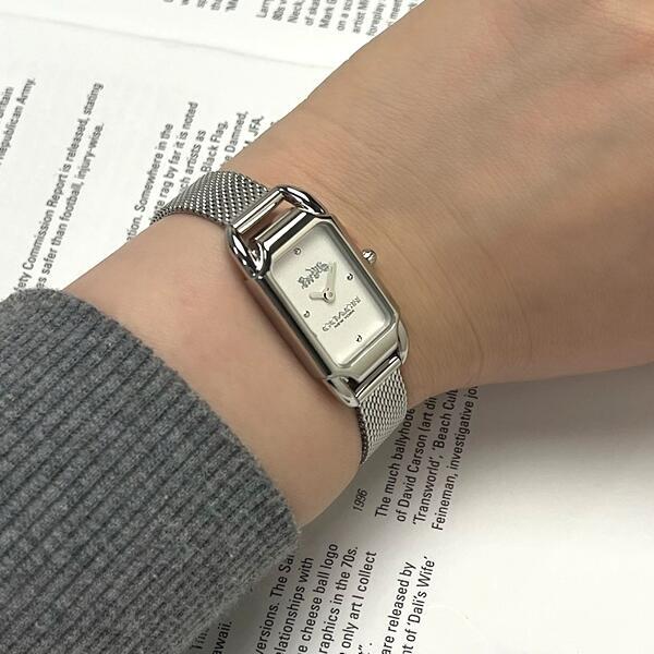 COACH コーチ 腕時計 レディース メッシュベルト ステンレス スクエア