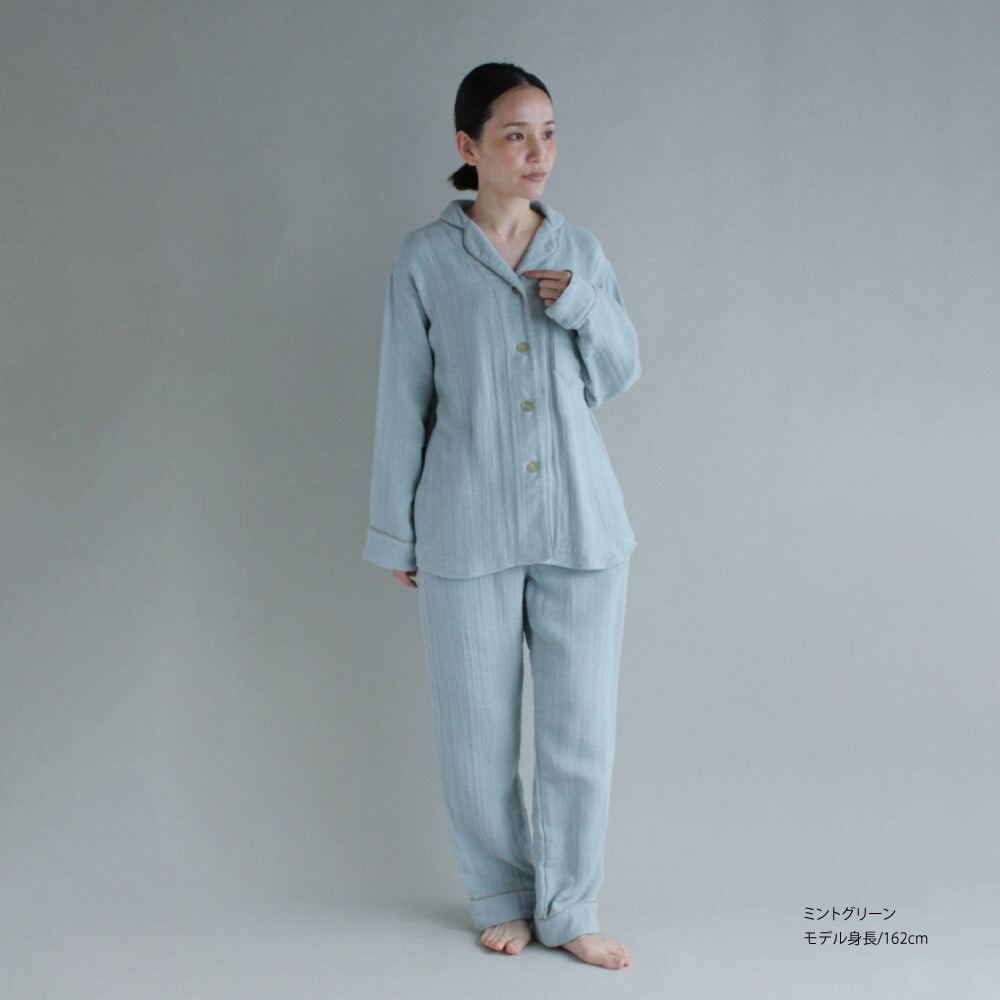 オーガニックコットン ガーゼパジャマ レディース 敏感肌 綿100％ 日本