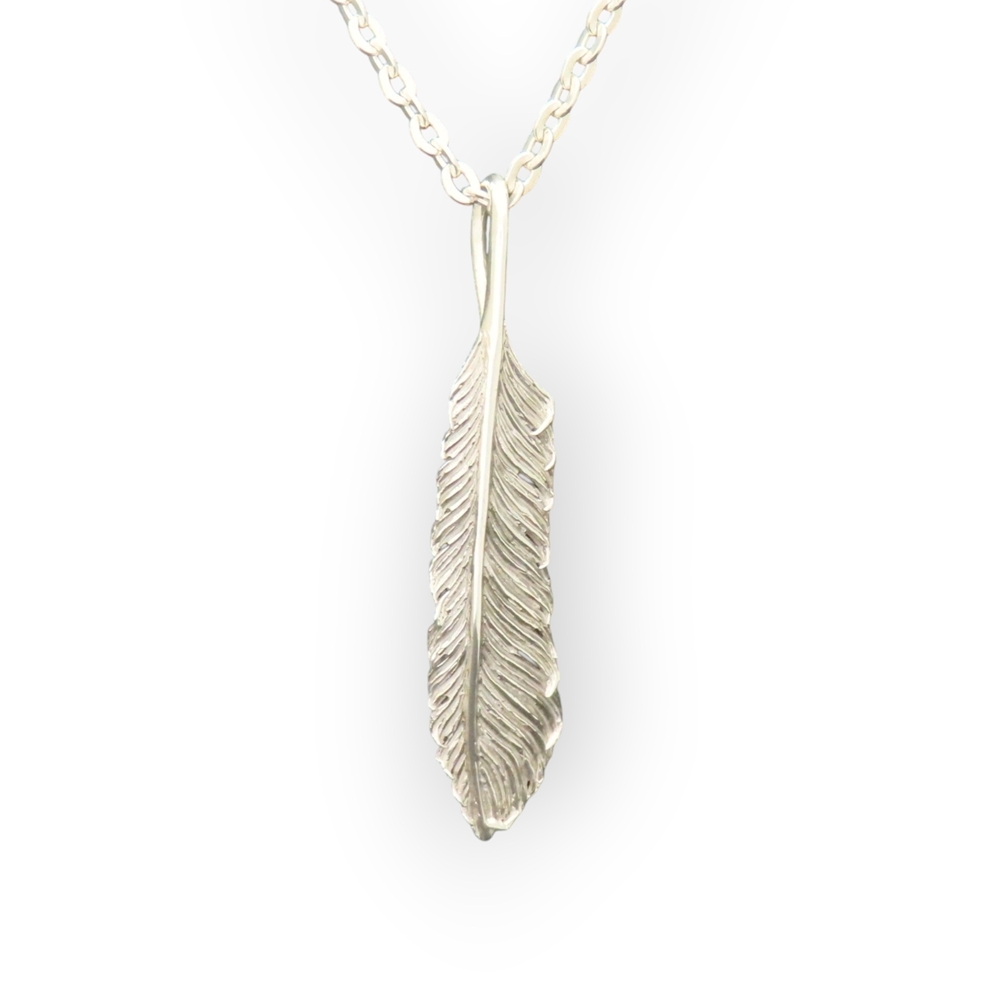 フェザーネックレス シルバー925 【刻印無料】 フェザー 羽 羽根