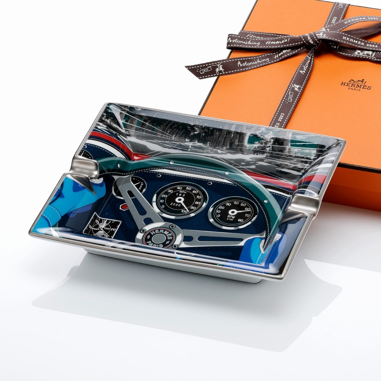 HERMES エルメス ナショナル7 アッシュトレイ 20cm 名入れ彫刻代込み