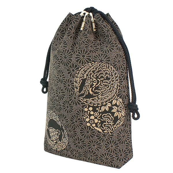 印伝 【甲州印伝 印傳屋 上原勇七】合切袋 巾着 【特別発注柄】【マチ