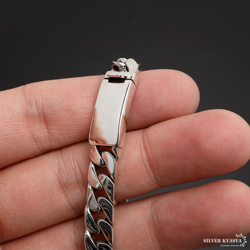 シルバー925 喜平ブレスレット チェーンブレスレット メンズ 幅8mm