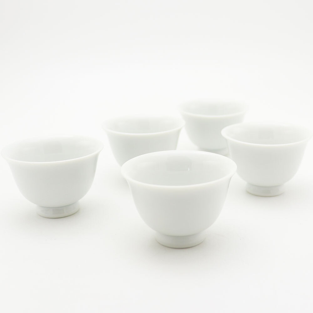 玉露用 茶碗50cc 5個セット[白磁・茶器・美濃焼][茶碗・湯呑み