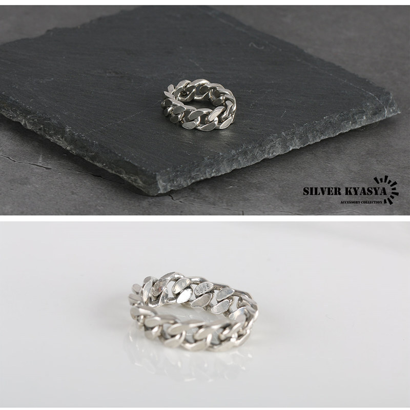 シルバー925 喜平チェーンリング silver925 喜平リング チェーン