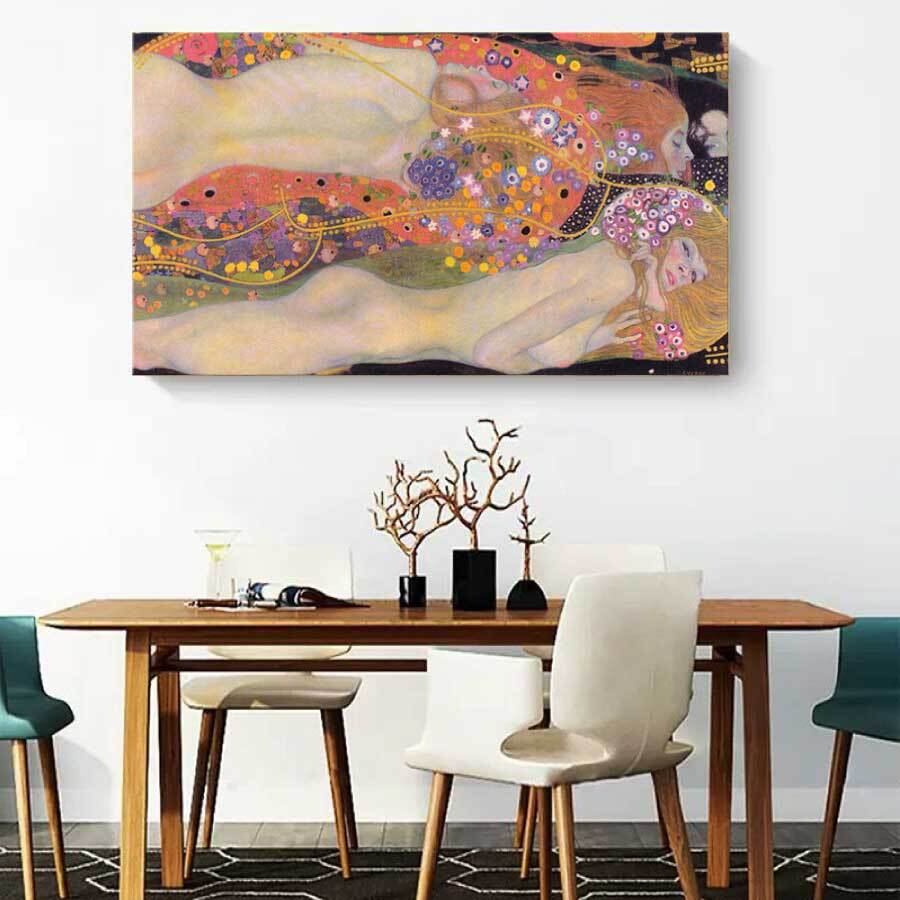グスタフ クリムト 水蛇II 名画 70cm×40cm インテリア 装飾 油絵