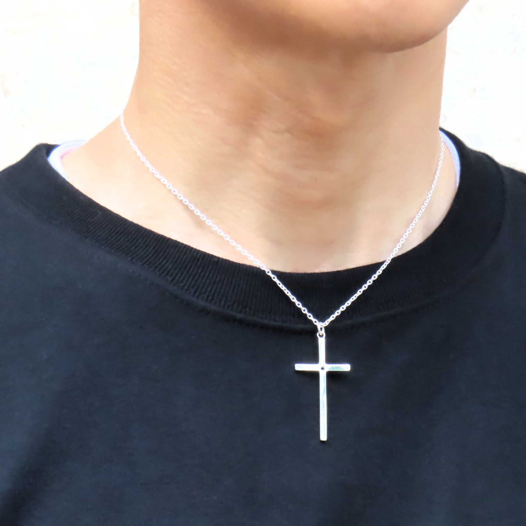 クロスネックレス シルバー925 【刻印無料】 十字架 クロス ネックレス