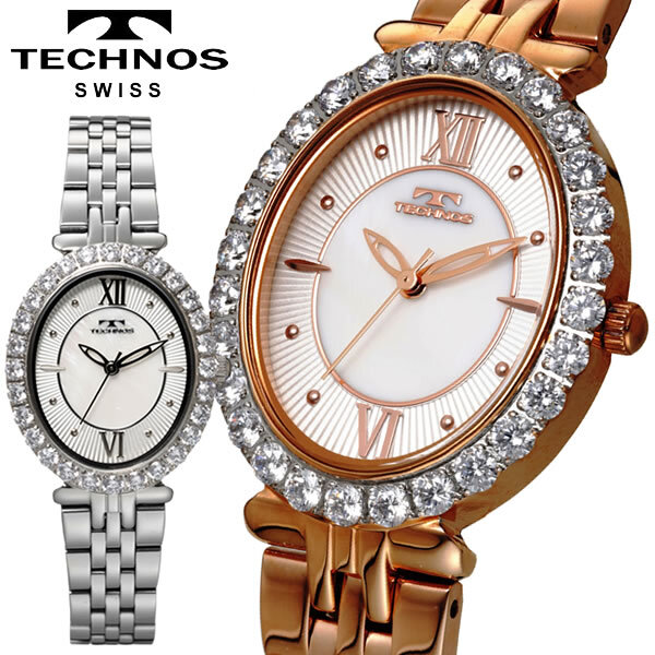 TECHONOS テクノス 腕時計 パヴェダイヤル レディース 日常生活用防水