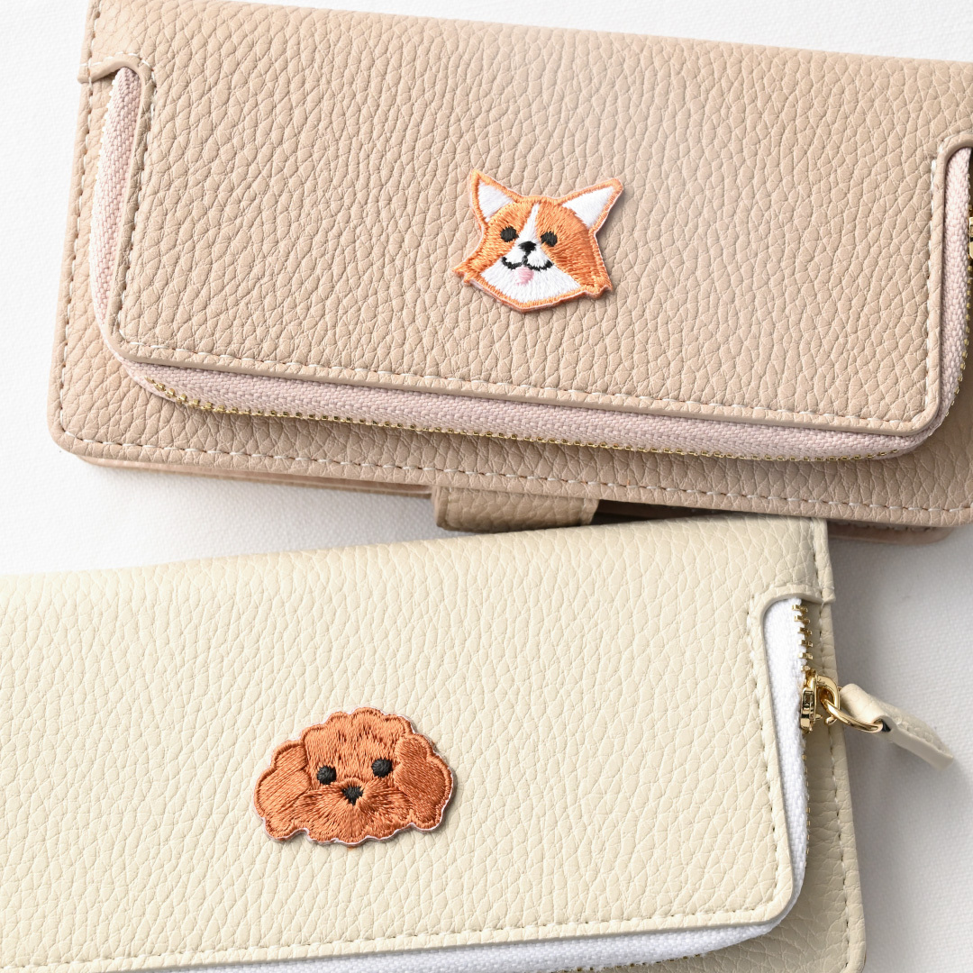 全機種対応 スマホケース 手帳型 【 コインケース付き Simple ワッペン