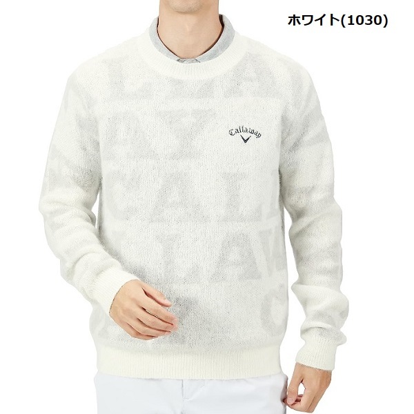 キャロウェイ メンズ ゴルフウェア ロゴジャカード クルーネック