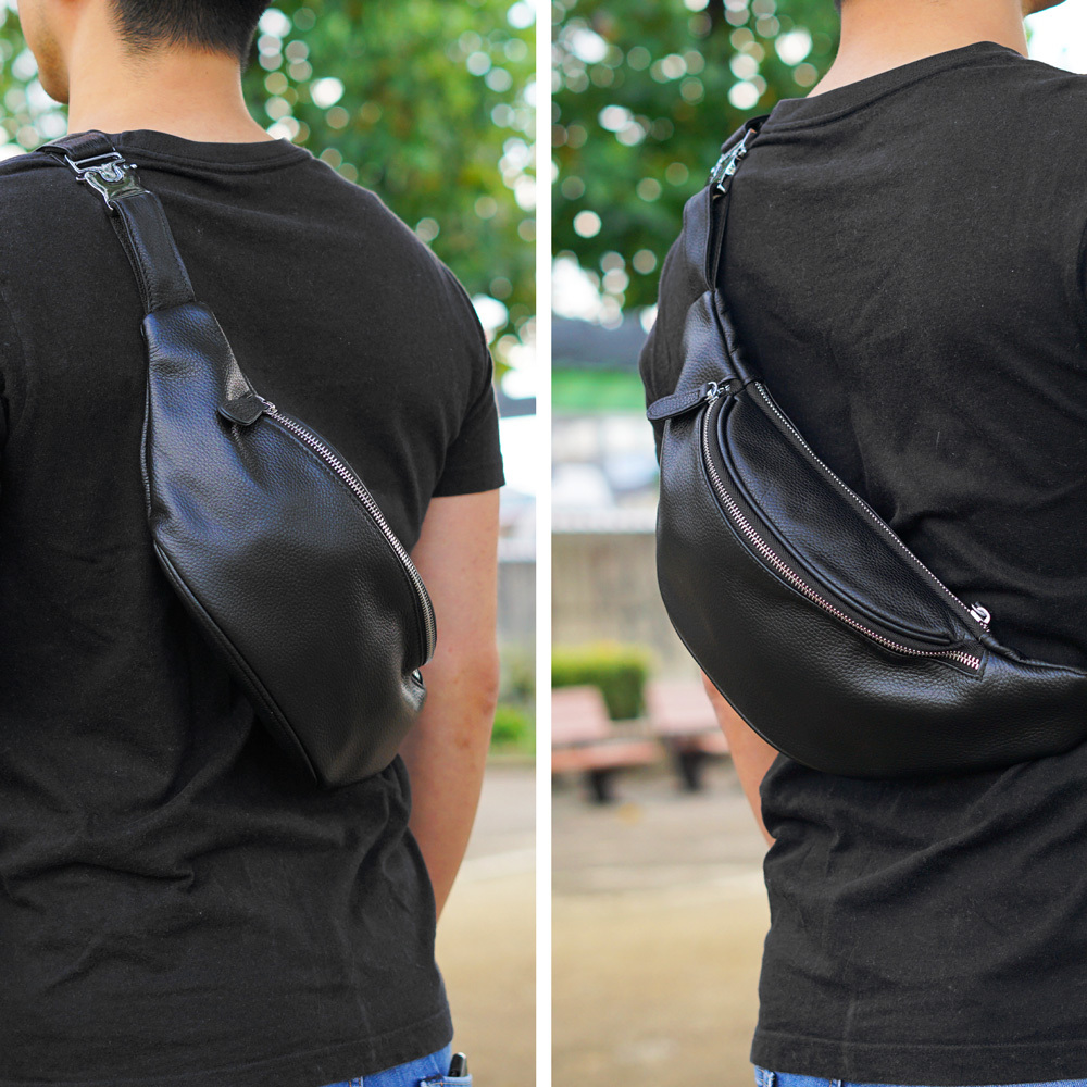 本革 牛革 ボディバッグ メンズ レザー カウレザー 軽い 肩掛け