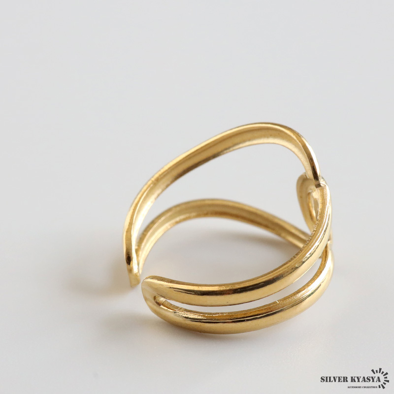 オーバークロスリング ニュアンスリング ゴールドリング 指輪 18KGP