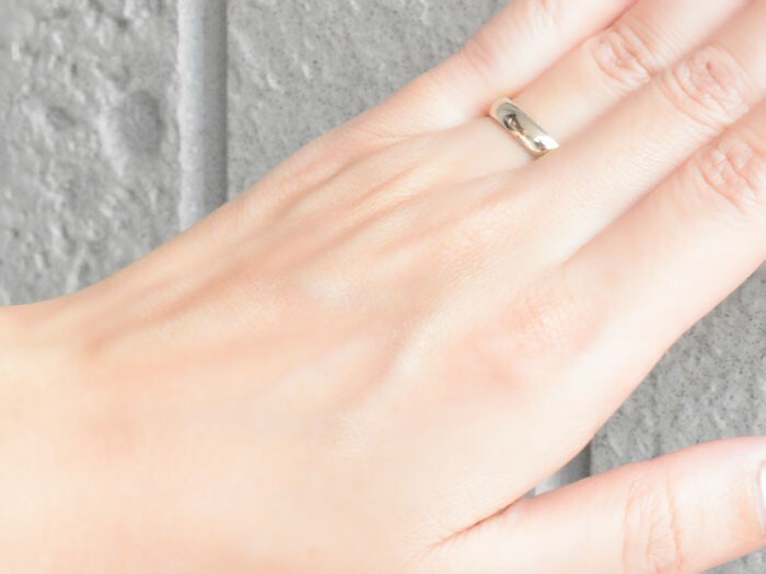 甲丸リング 4ミリ幅 プラチナ 指輪 リング メンズ 4mm 幅広 プラチナ