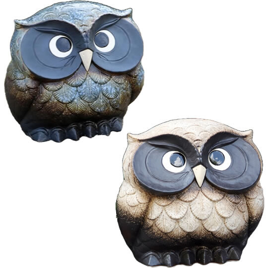 信楽焼 選べる2色 フクロウ 置物 縁起物 ふくろう 13号福多郎 fu-0133