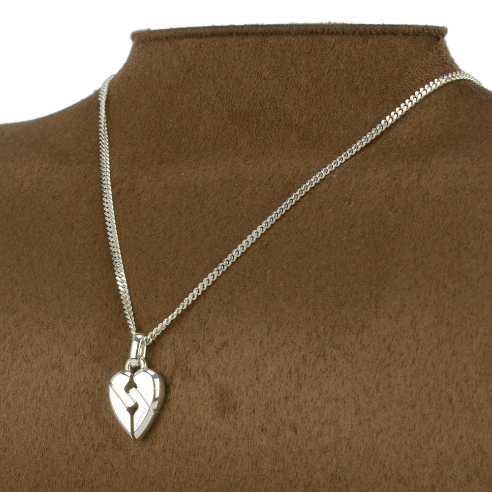 グッチ GUCCI ノットハート シルバー ペンダント ネックレス 313463