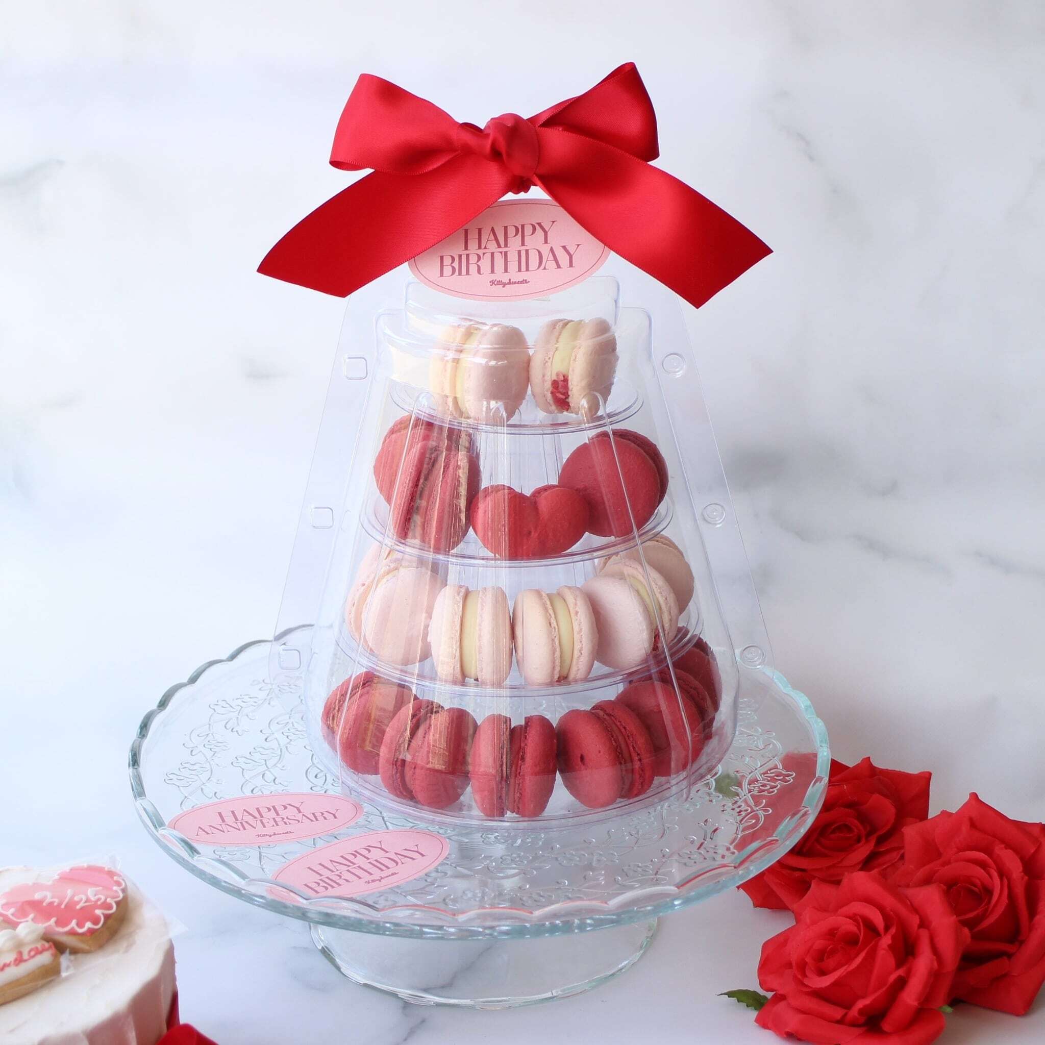 赤マカロンタワー】ストロベリー・塩バニラ - 【Kitty Sweets