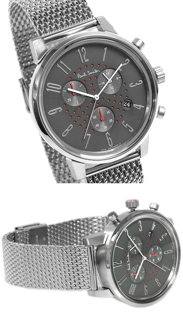 ポールスミス 腕時計 メンズ クロノグラフ ステンレス メッシュベルト