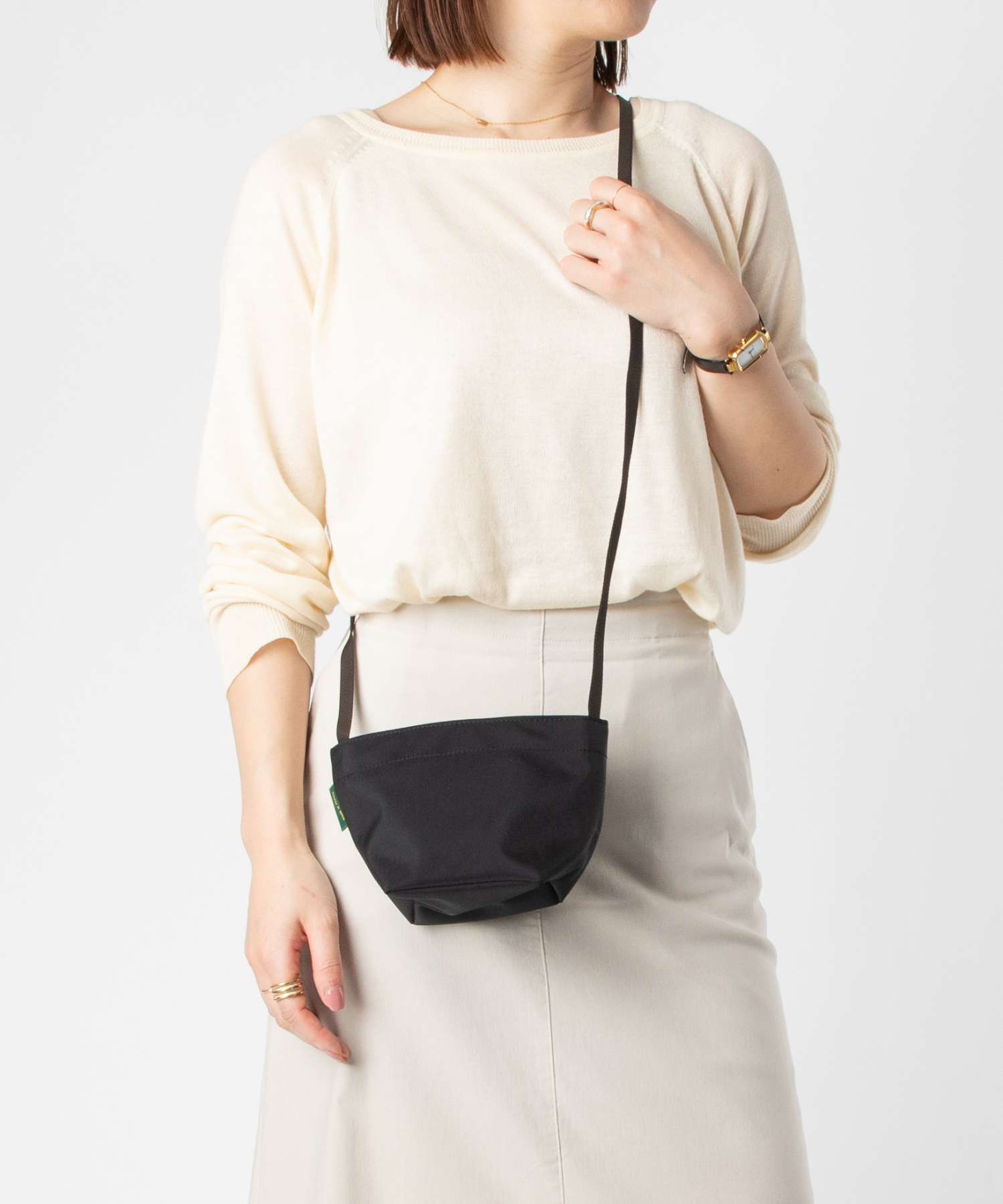 エルベシャプリエ Herve Chapelier Mini tote square bottom ナイロン