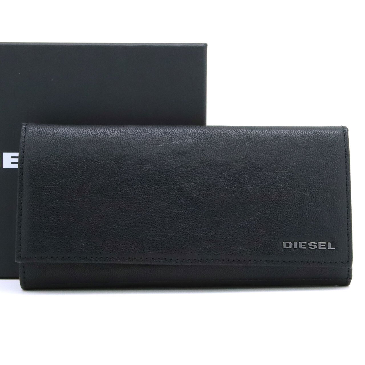 ディーゼル 財布 DIESEL フラップ 長財布 メンズ ブラック かぶせ蓋