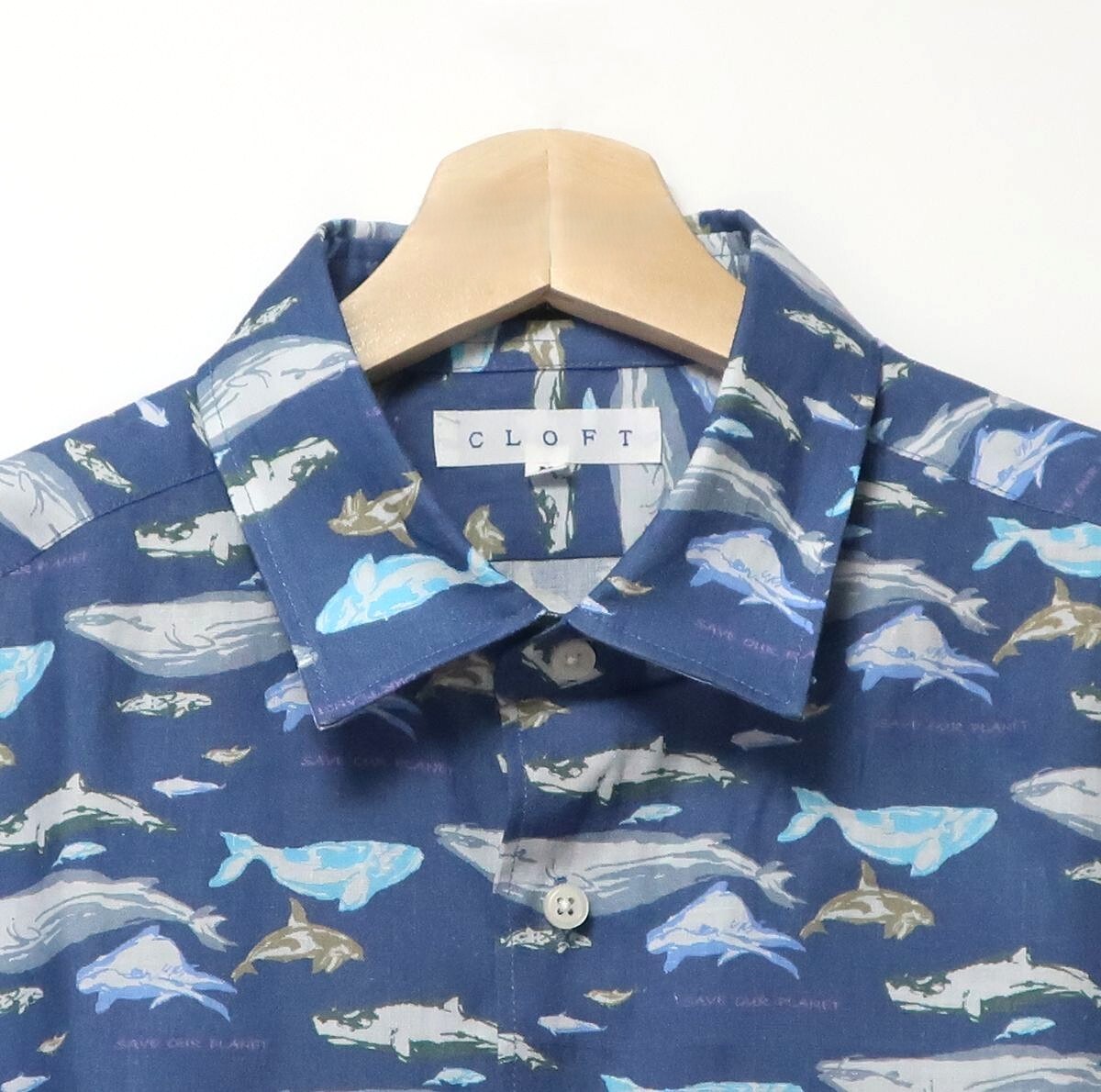 海の未来へ、やさしさを】 CLOFT くじら柄 ラミー（麻100％）半袖