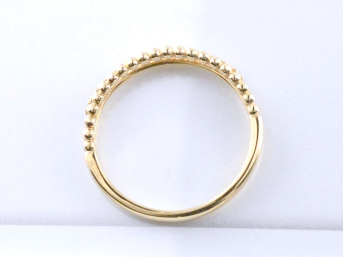指輪 10金 リング レディース イエローゴールドk10 k10 二連風 ハーフ
