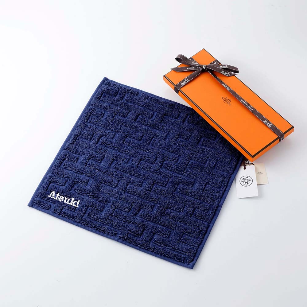 お急ぎ対応】HERMES エルメス カレ・タオル ステアーズ マリン 単品 名