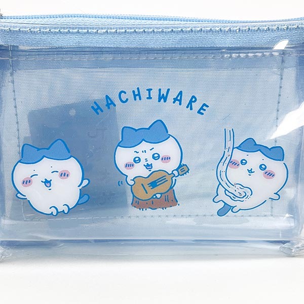 ちいかわ ハチワレ 3ポケットポーチミニ 小物入れ ブルー 小物入れ