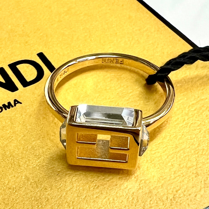 ラッピング無料】FENDI フェンディ バゲット リング ストーン 8AH813
