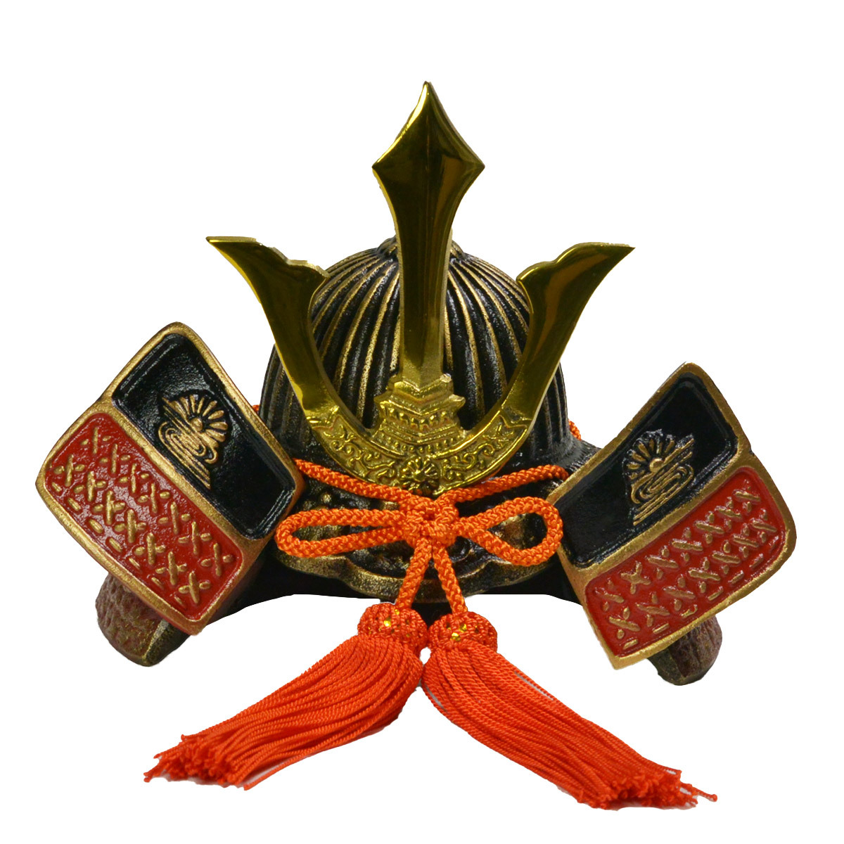 名入れ木札無料 出世兜 鉄製 中 座布団付き ( 五月人形 兜 武者人形