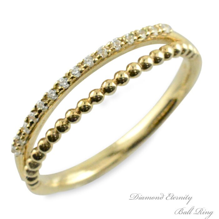 18金 リング レディース 指輪 ダイヤモンド イエローゴールドk18 k18