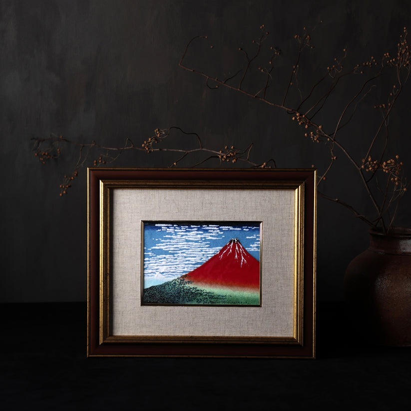 富嶽三十六景 赤富士 七宝焼き アートフレーム 絵画 - 【七彩工房