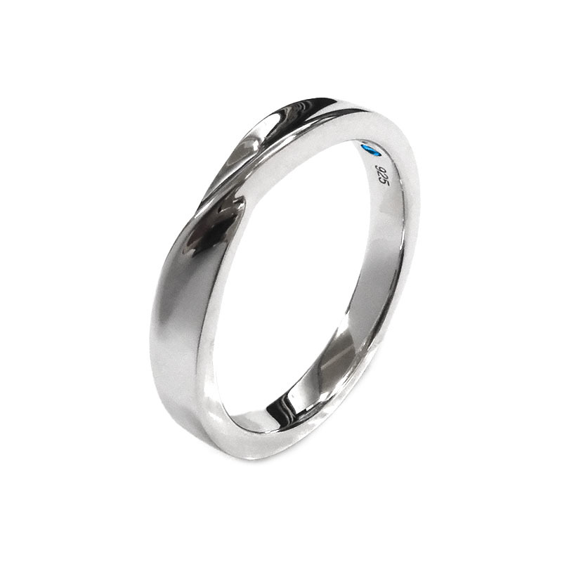 シルバーリング【ブルーダイヤモンド】指輪 ツイスト【送料・名入れ