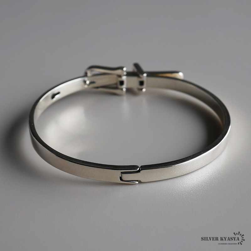 シルバー925 ベルトブレスレット シルバー ベルトバングル 腕輪 細身