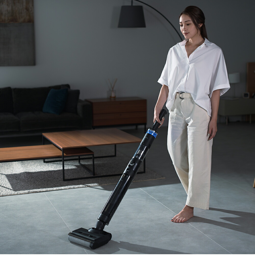 コードレス水拭き掃除機 スタンダードセット ブラック 濡れ拭き 除菌水