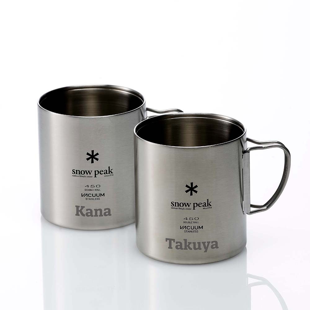 snow peak スノーピーク ステンレス 真空 マグ 450 ペア 名入れ彫刻代