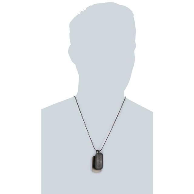 ディーゼル DIESEL ネックレス ブラック ダブルプレート メンズ