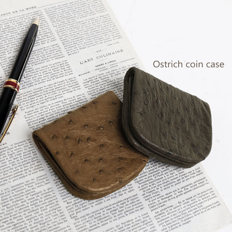 オーストリッチ 馬蹄型 小銭入れ メンズ コンパクト ポケットに入る