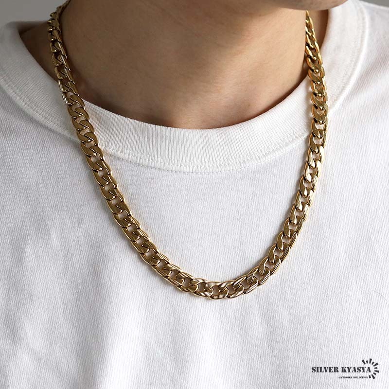 ステンレス 喜平チェーンネックレス ゴールド 金 喜平ネックレス き