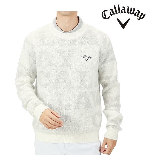 キャロウェイ メンズ ゴルフウェア ロゴジャカード クルーネック