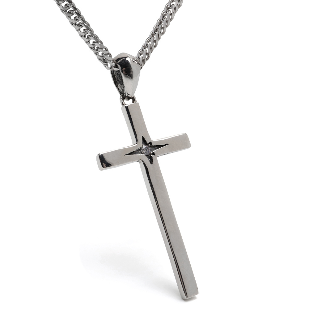 シルバー925 クロスネックレス 一粒ネックレス ペンダントネックレス