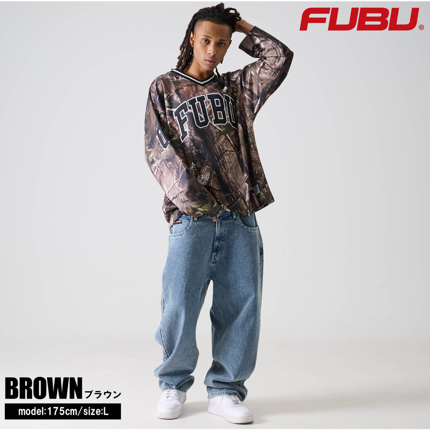 FUBU フブ シャツ メンズ 長袖 ゲームシャツ ホッケーシャツ 春 秋 冬