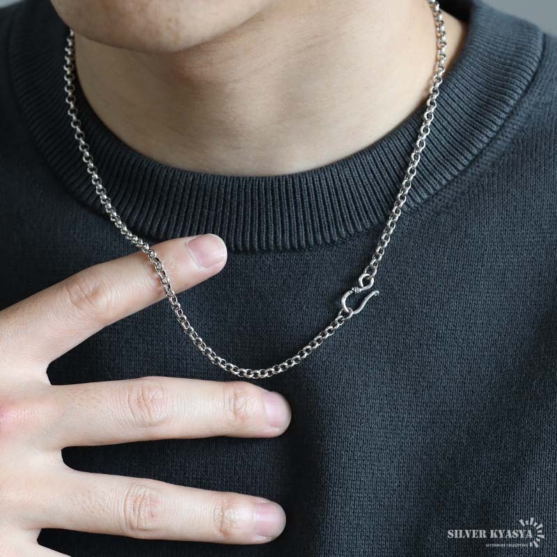 シルバー925 ロールチェーン ネックレス 幅3.5mm 45cm ネックレス