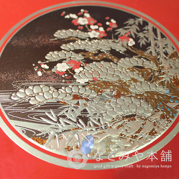 送料無料】 山中漆器 松竹梅 5.0都三段重(R）なごみや本舗（漆器 蒔絵