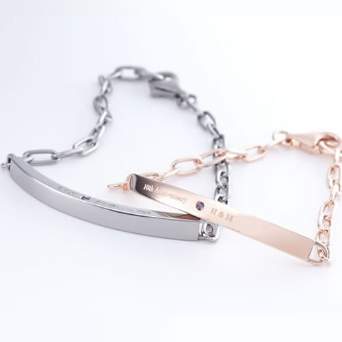 ペアブレスレット シルバー 刻印 刻印無料 名入れ 誕生石 セミオーダー