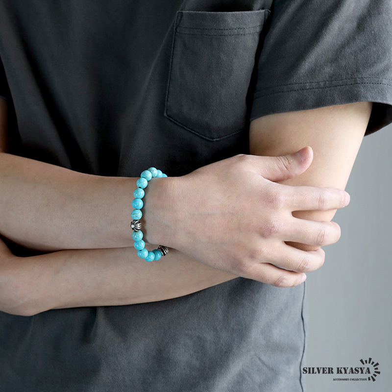 ターコイズブレスレット 数珠ブレスレット クロスブレスレット 十字架