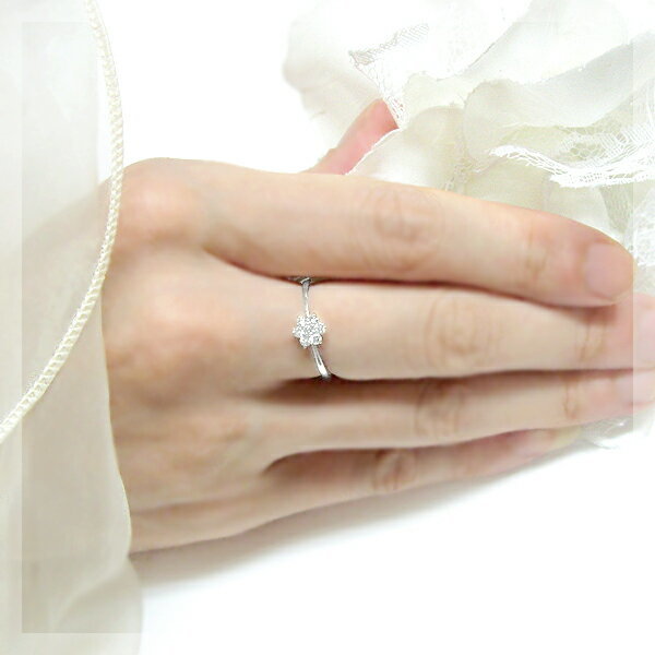 完全無色透明Fカラー】【大特価】pt900 pt950【0.2ct】フラワー