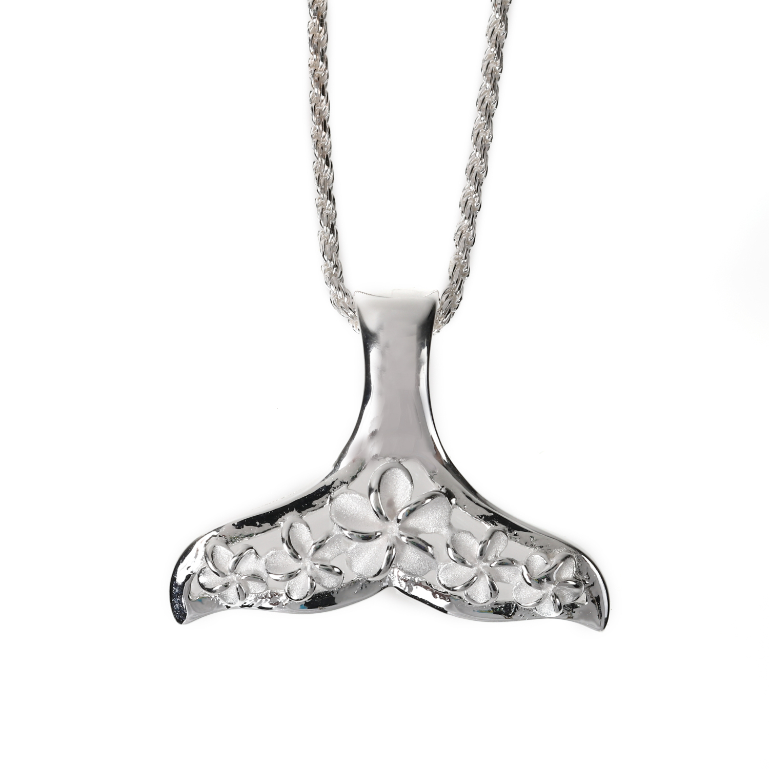 ネックレス ホエールテール ハワイアンジュエリー くじら プルメリア