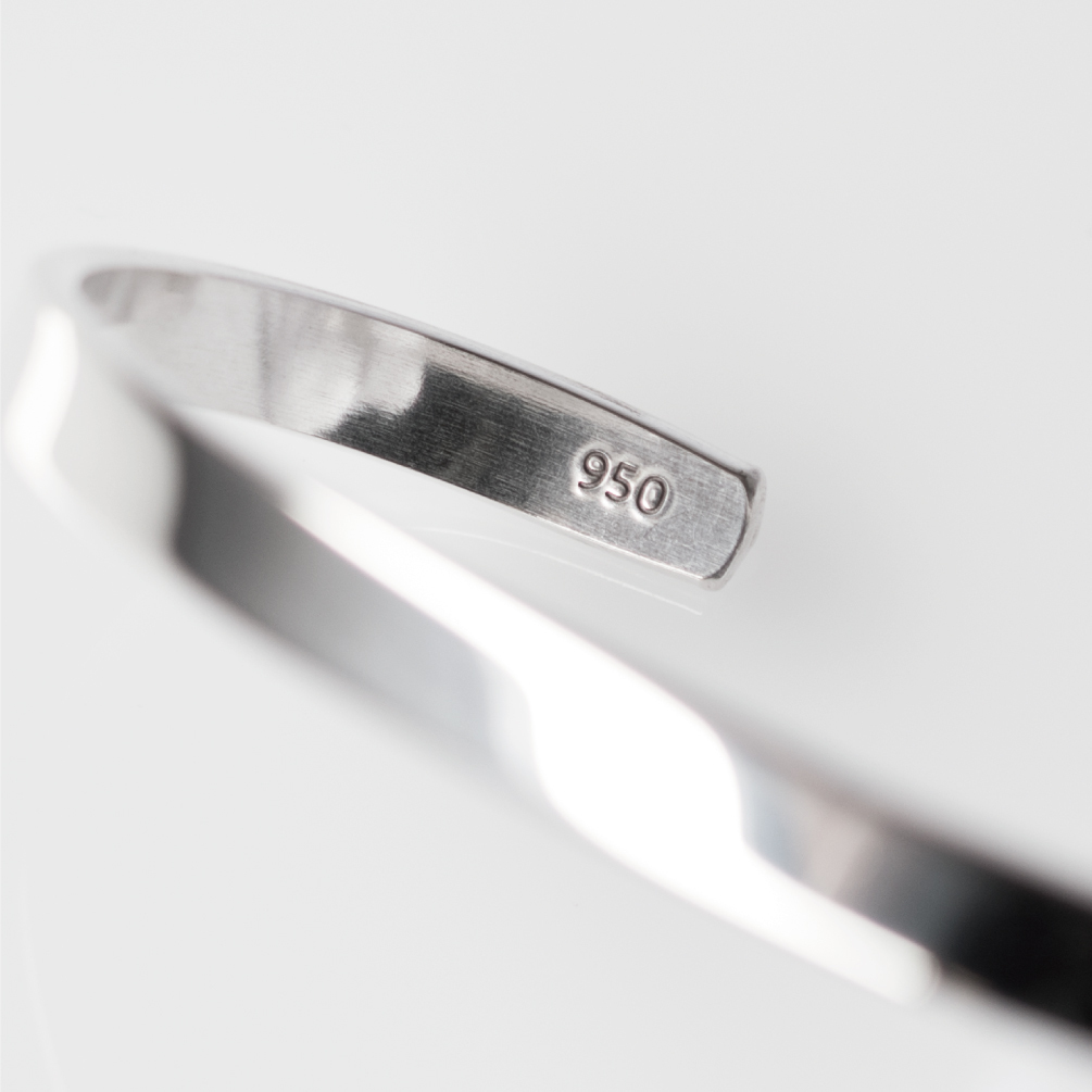 名入れ】 【送料無料】 バングル シルバー950 メンズ ブレスレット