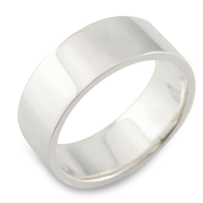 プラチナ 平打ちリング シンプル 幅広 リング レディース 7mm 指輪