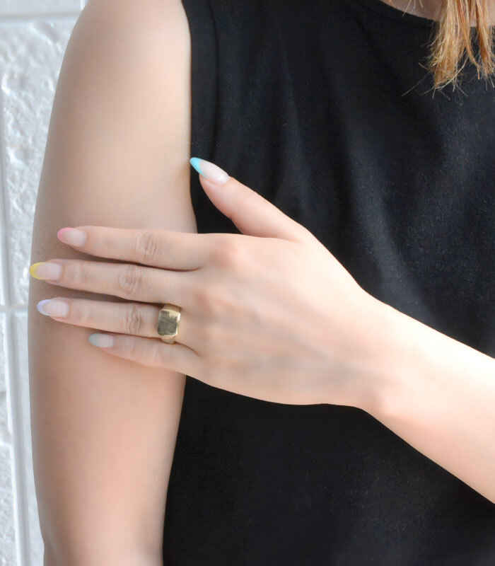 レディース リング k10 イエローゴールドk10 指輪 印台 インダイ 四角